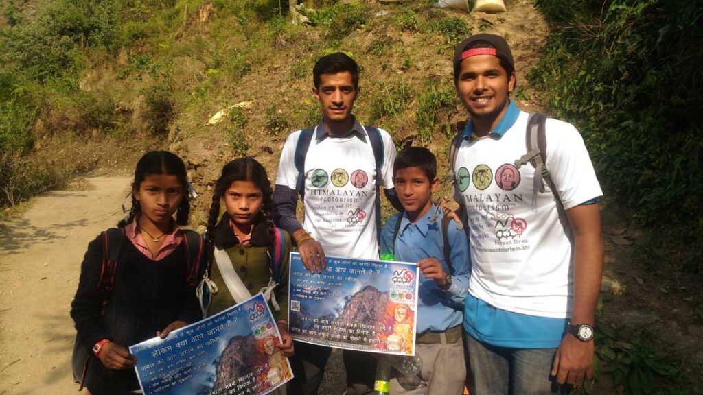 Interns creating awareness about why it is important to prevent forest fires