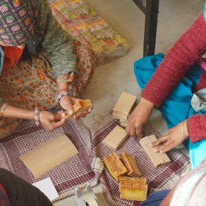 Handmade soaps packing in the Tirthan Valley