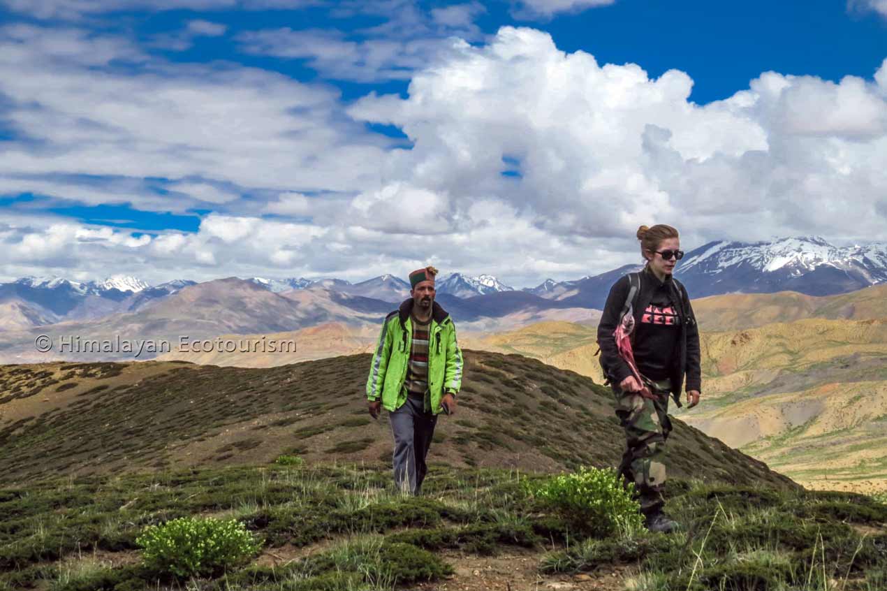 Hiking to Komic village, Spiti valley.