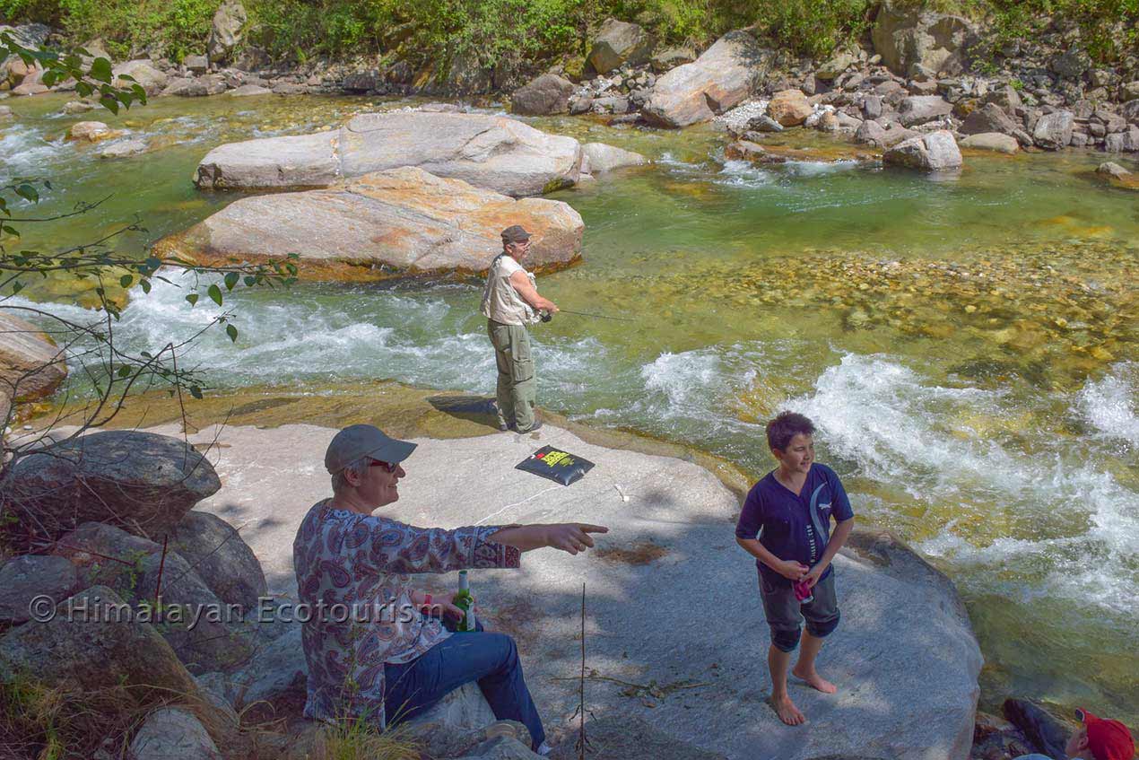 Trout Fish Angling in the Tirthan River