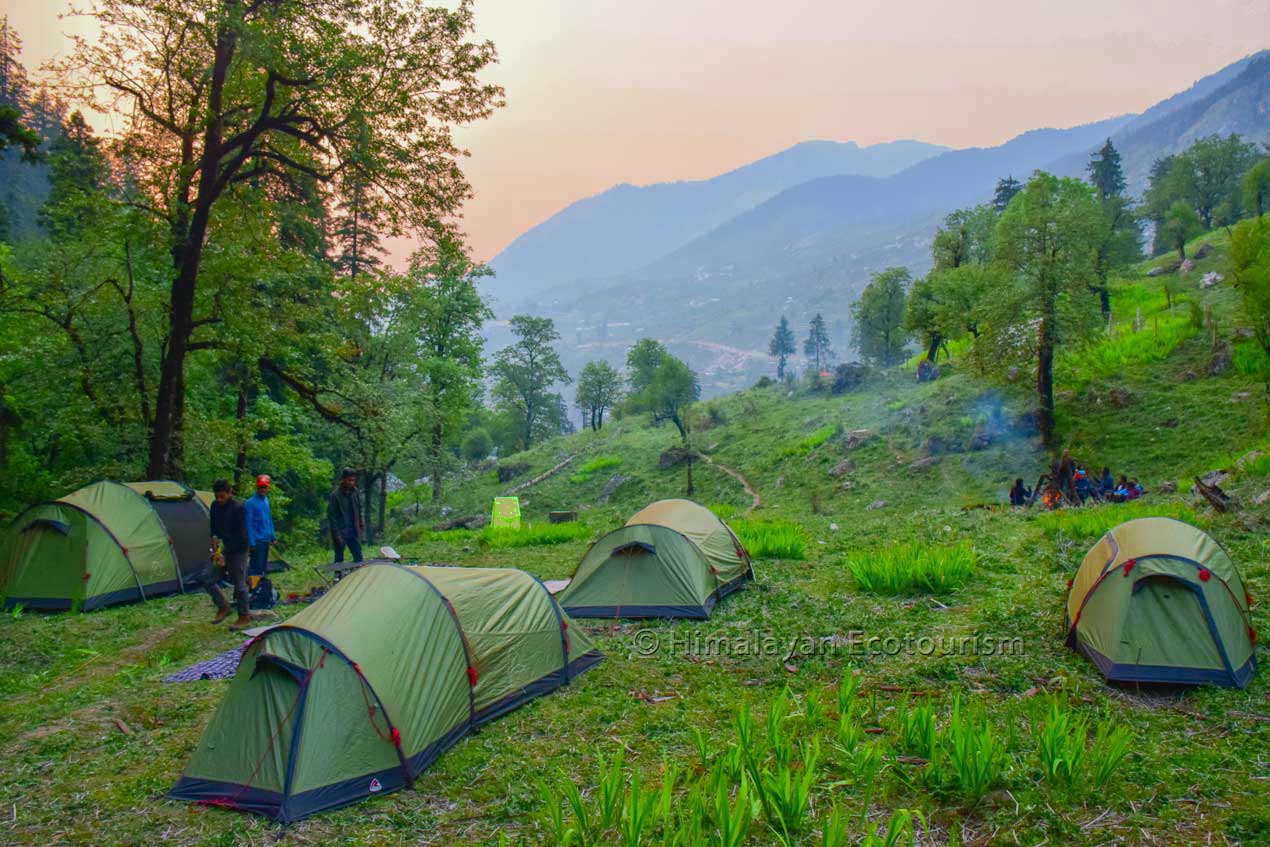 Peaceful camping in the Tirthan Valley