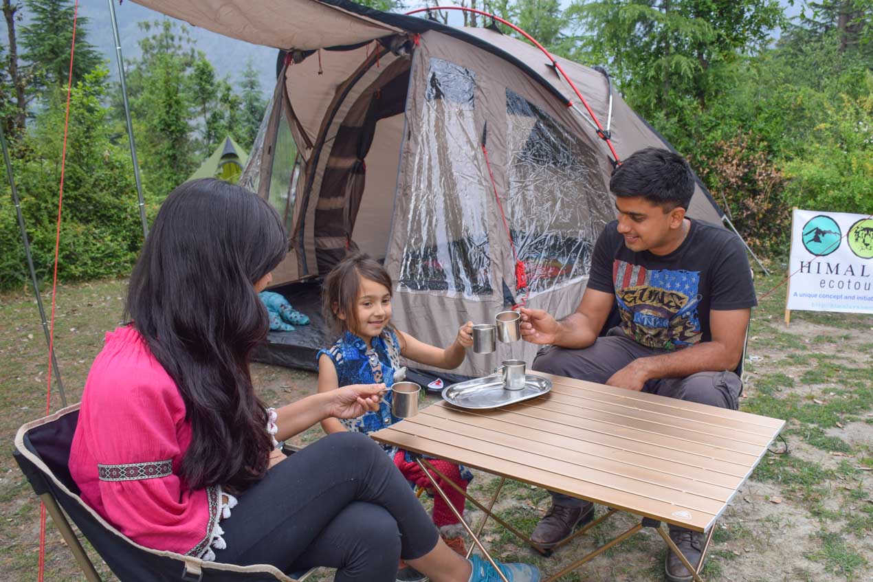 Camping with kids in the Tirthan Valley