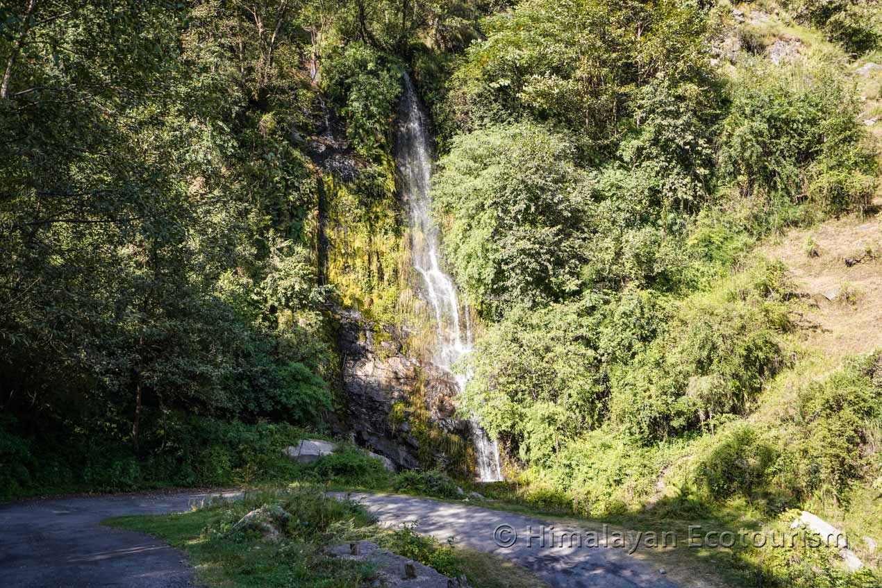 Waterfall close to homestay in the Tirthan Valley